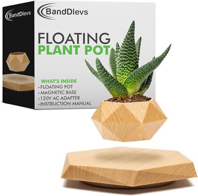 Levitating Planter Floating Magnetic Display for Small Plant,Hovering Desk Decor