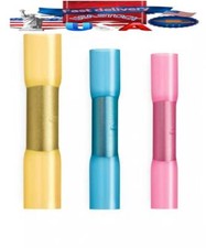 500/100pcs 22-10AWG Heat Shrink Butt Wire Splice Connectors Seal Crimp Terminals