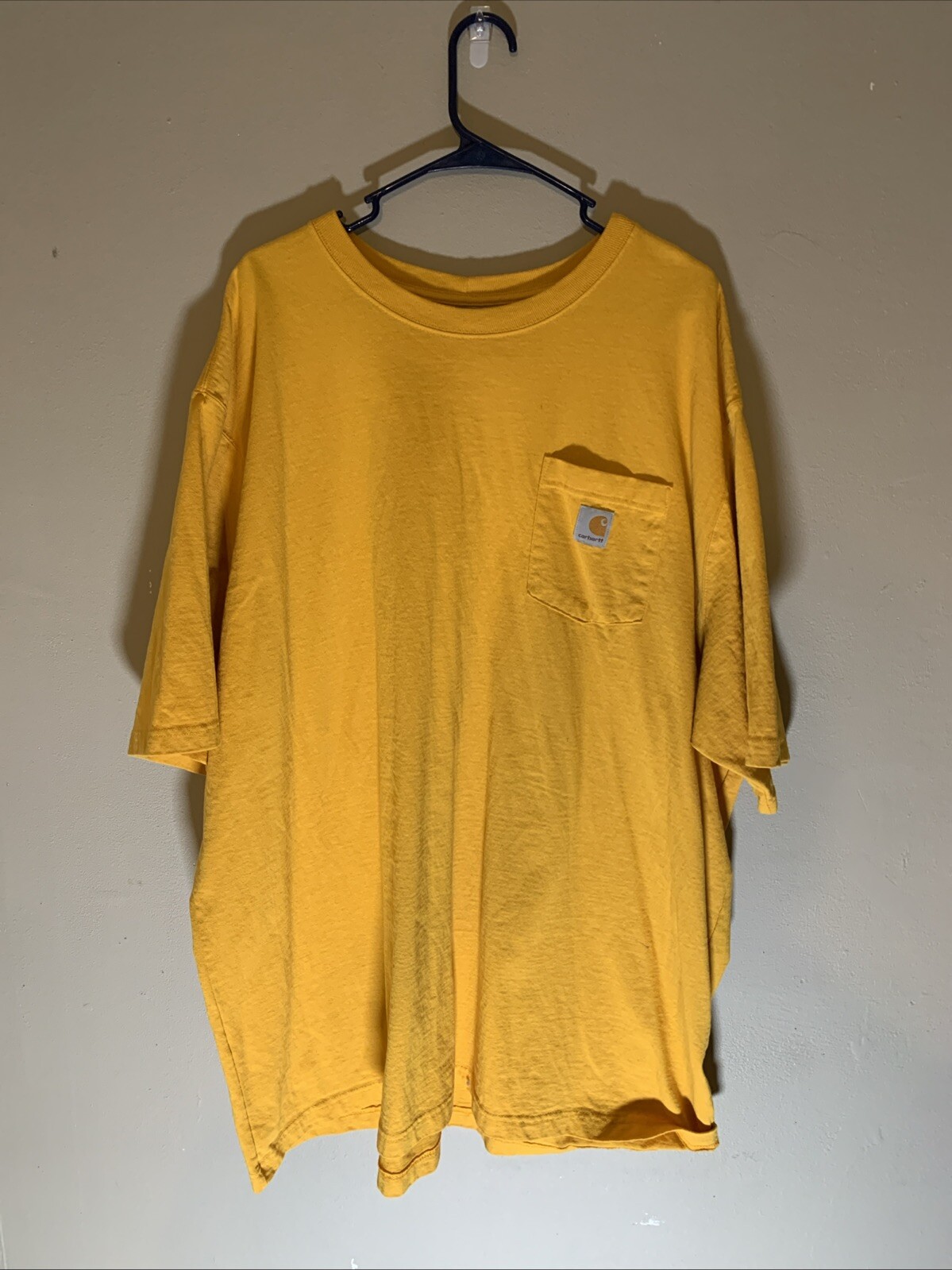 ALTRA Carhartt Camicia Uomo Grande Giallo Vestibilità Larga Tasca Pesante Abbigliamento da Lavoro 3XL