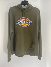 Dickies Hoodie Mens XXL Green Sweatshirt Genuine Workwear Logo Sweater NWT