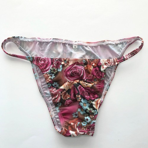 K377 P Herrenschnur Bikinisette schmale Taille bedruckt weiches Jersey rosa Blumen - Bild 16 von 32