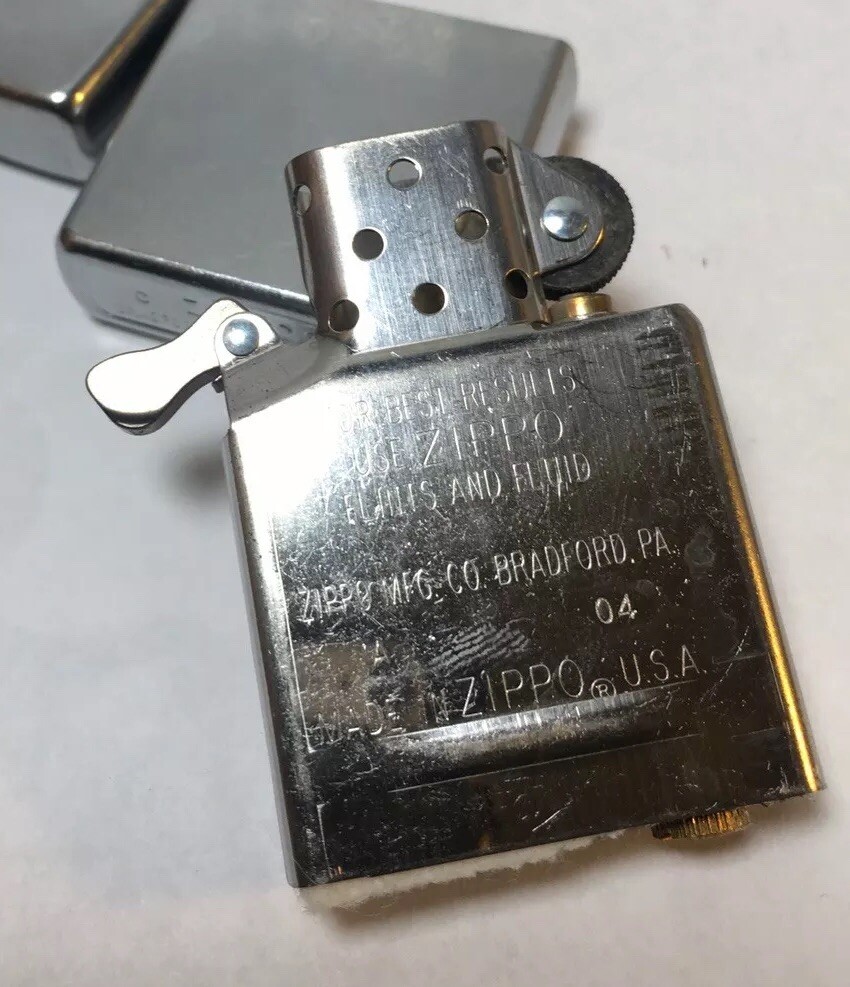 Zippo Fluid Lighter 2004 Brushed Pattern Model C 04 #2 Great for Camping