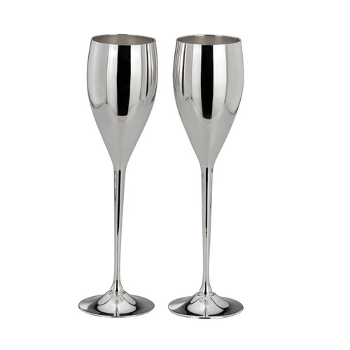 Sektgläser 2 Stk. Silber Champagnerglas Sektkelche Sektglas Sektflöten Hochzeit - Picture 4 of 4