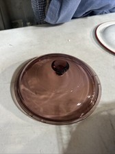 Vintage Corning Ware Visions Cranberry V-1.5-C Pyrex Glass Lid 7 1/4&rdquo;