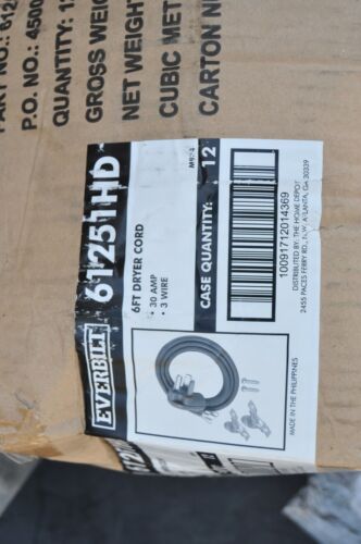 Everbilt 6 ft. 3-Prong 30 Amp Dryer Cord CASE OF 12 61251HD - Picture 4 of 5