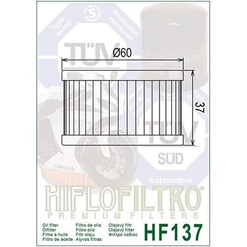 Filtro de aceite Hiflofiltro (x 5) se adapta a SUZUKI DR500 / DR600 / DR650 / DR750 / DR800 Foto 3 de 4