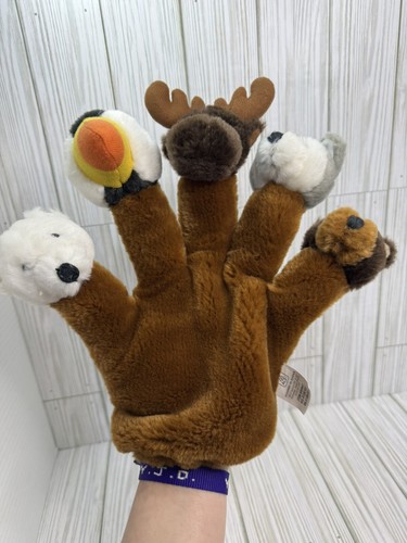 ACE USA Five Finger Hand Puppet Animals Moose Wolf Polar Bear Bird Husky - Picture 4 of 10