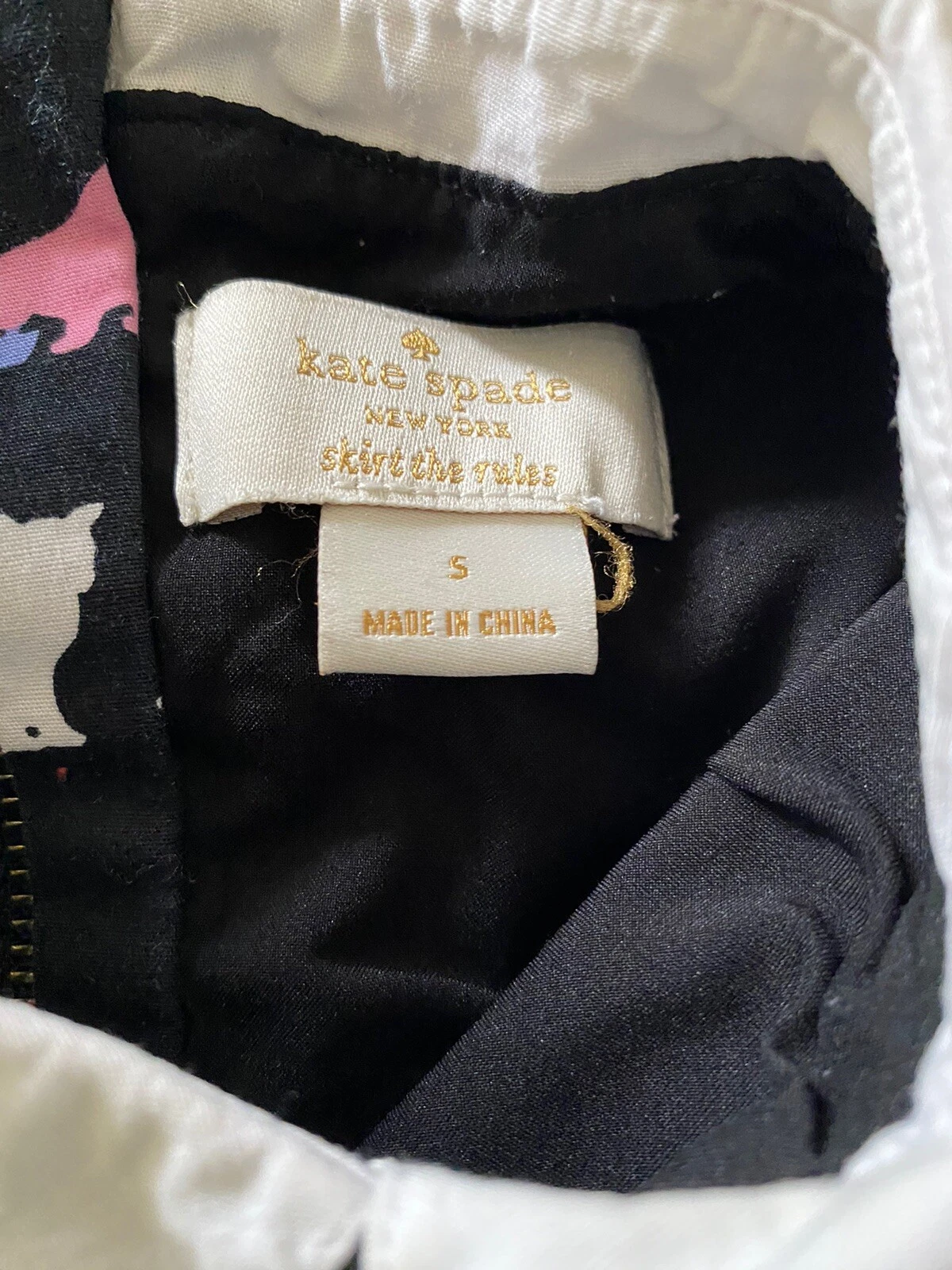 Kate Spade bianco e nero cappuccio manica gatti gattini Peter Pan colletto aderente svasato 5