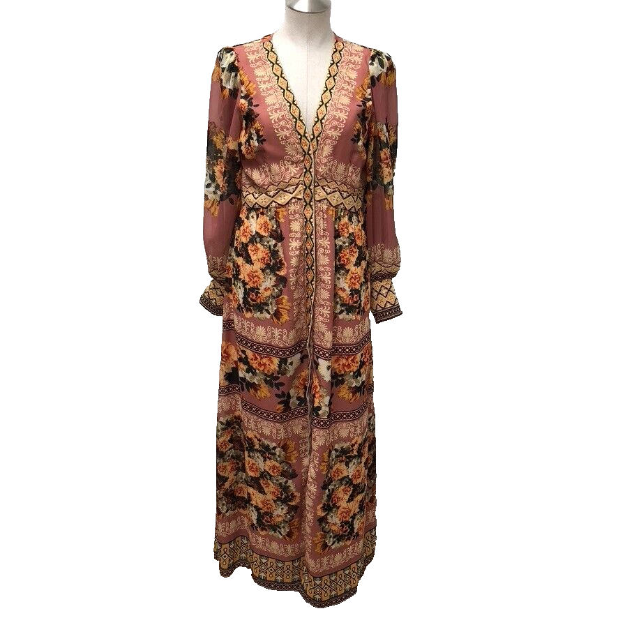 vineet bahl embroidered long-sleeve dress Vineet Bahl Embroidered Long-Sleeve Dress