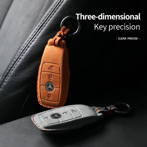 Car Remote Key Case Cover Alcantara For Mercedes Benz A B C E M S G CLA GLB CLS - Picture 2 of 18