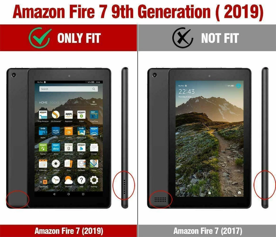 For Amazon Fire 7 9th Gen 2019 Tablet Case Washable Silicone Cover - Image 3 of 4