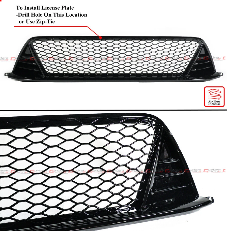 FOR 2022-2024 HONDA CIVIC TYPE-R FL5 STYLE GLOSS BLACK FRONT LOWER GRILLE GRILL - Image 4 of 4