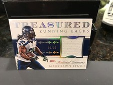 National Treasures Treasured Game Worn Jersey Seahawks Marshawn Lynch 02/25 2015