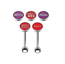 Logo Tongue Bar - Choose Design and Bar Length: 10mm 12mm 14mm 16mm