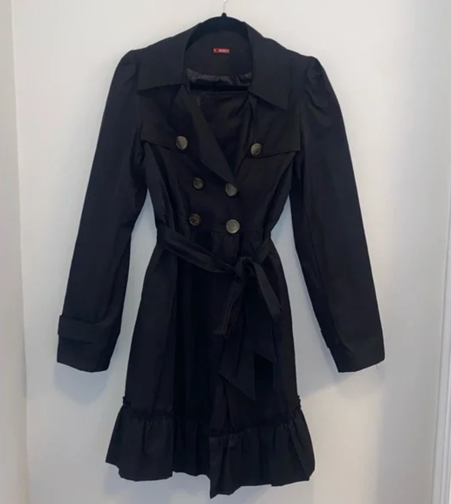 T Party Fashion Women’s Black Trench Coat