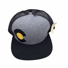 Colorado Logo C Adjustable Mesh Hat One Size Unisex Adults Black Gray Yellow