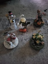 lot of 5 NEW WITHOUT BOXES home interiors holiday candle toppers and snuffers