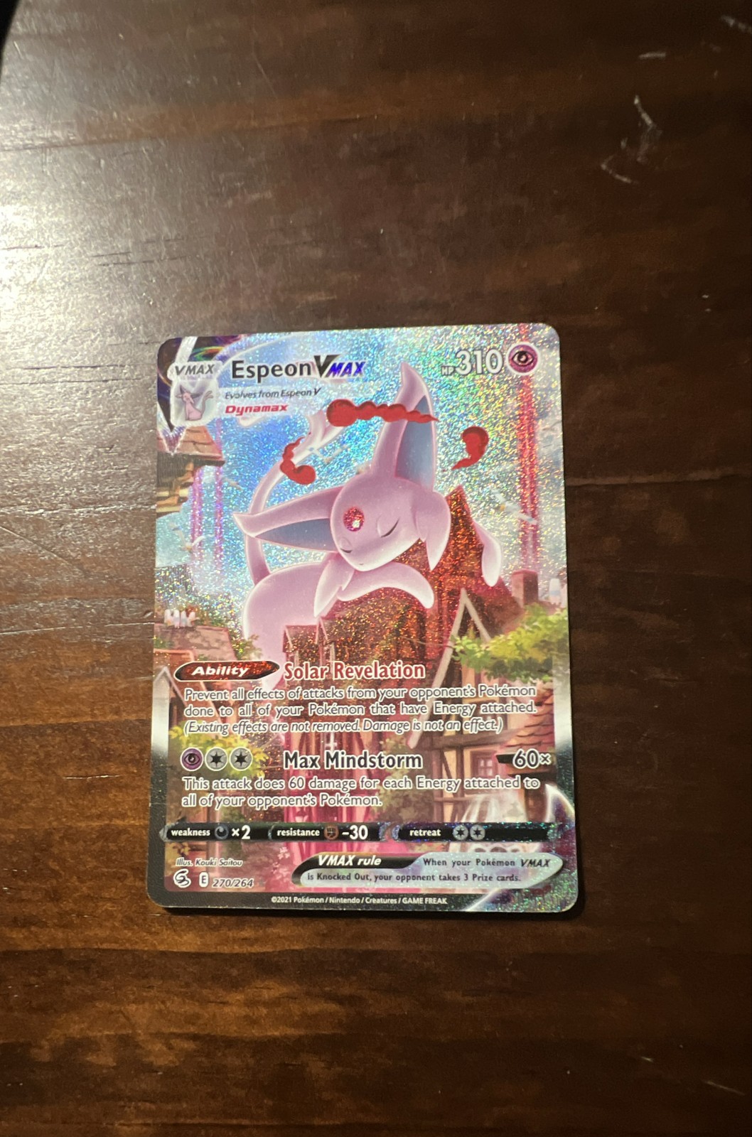 Espeon VMAX (Alternate Art Secret) 270/264 Swsh08: Fusion Strike Holo