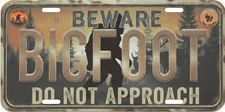 Bigfoot Yeti Sasquatch Vintage Style Weathered License Plate