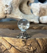 Dollhouse Miniatures Witchy Crystal Ball on Ornate Base- Haunted Fortune Telling