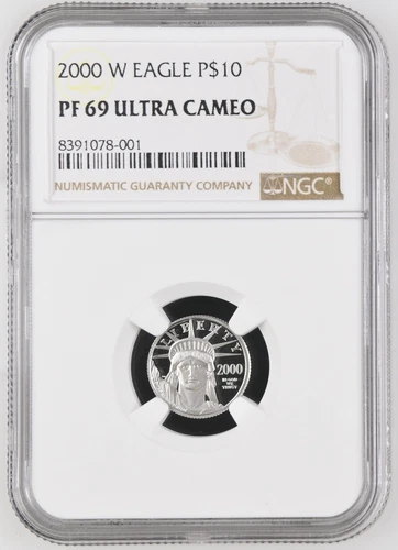 2000 1/10 oz $10 Platinum Eagle NGC PF-69 ULTRA CAMEO