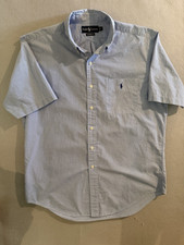 Vintage Ralph Lauren Classic Fit Blue/White Check Button-Up Short Sleeve L