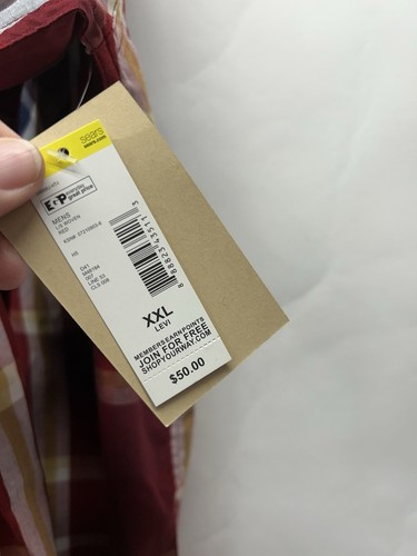 Levis Men's 2XL Woven Red Plaid Cotton Blend Long Sleeve Shirt NEW (D2) - Picture 3 of 5