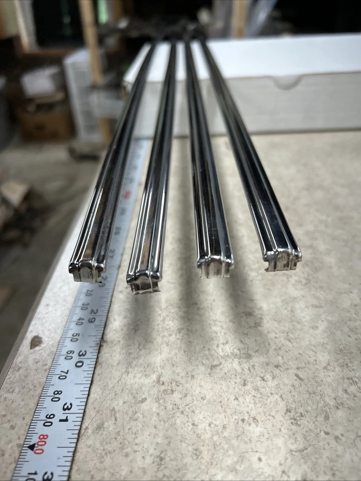 1946-48 Ford Super Deluxe Fordor Left and Right Rear Door Window Trim Moldings - Image 2 of 4