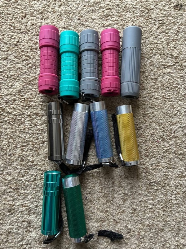 Assorted Flashlights – Mixed Styles & Colors – AAA Batteries Not Included