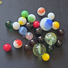 Vintage Marbles Lot Assorted Colors/Sizes Swirl Opaque