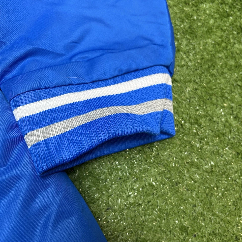 Detroit Lions Full Snap Blue Satin Bomber Varsity Jacket Size XL,XXL NWT - Image 4 of 4