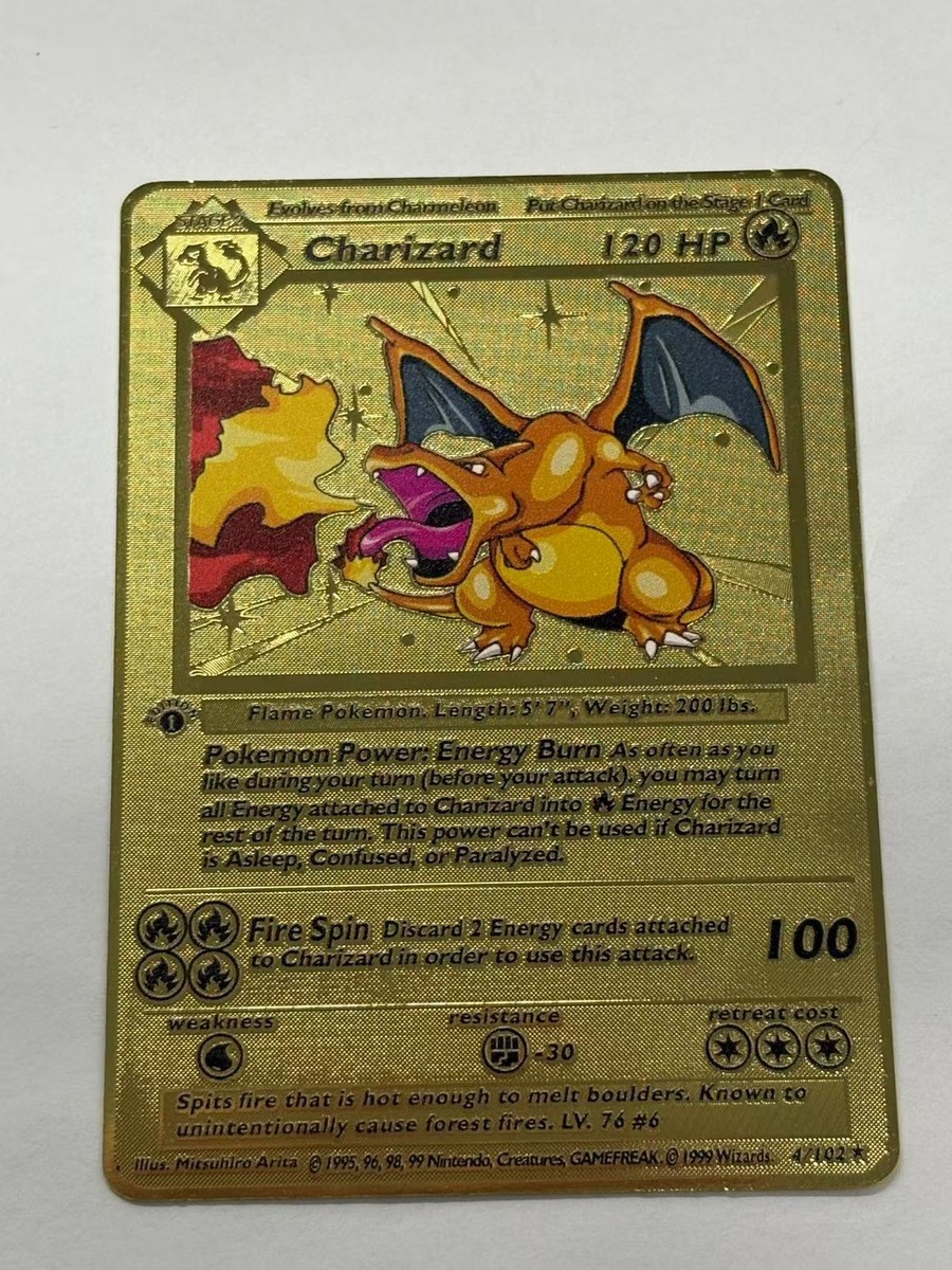 Charizard 120HP Metal Pokémon Card-Collectible Gift Display