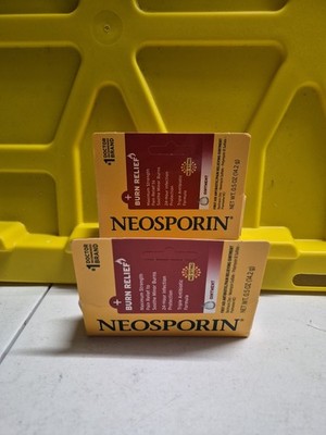 2 Neosporin Dual Action Burn Relief & Antibiotic Ointment-Max Strength, 0.5oz Ea