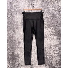 SPANX Leggings Large Womens Black High Rise Faux Leather