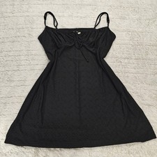 Aeropostale Black Mini Dress Womens L Eyelet Downtown Whimsigoth Milkmaid Y2K