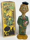 Antique Marx Charlie McCarthy Mortimer Snerd Tin Litho Wind Up Toy + Repro Box