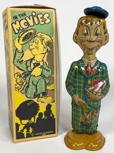 Antique Marx Charlie McCarthy Mortimer Snerd Tin Litho Wind Up Toy + Repro Box