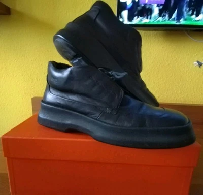Vintage Hugo Boss Leder mit Orginal Karton Gr.42 Schwarz  Retro Herren Schuhe - Bild 1 von 4