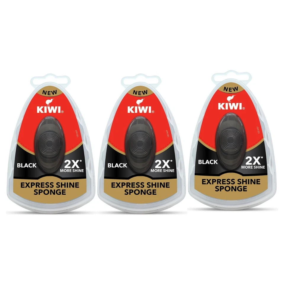 Kiwi Express Instant Black Shoe Shiner Spugna per 2X Lucido Istantaneo 6ml X 3pz