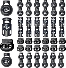 48pcs Heavy Duty Cord Lock Spring Toggle Stopper Drawstring Clip
