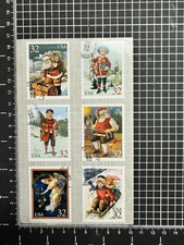 John Grossman Christmas Faux Postage Stamps Sticker Sheet Gifted Line