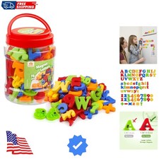 Magnetic Letters Numbers Alphabet Fridge Magnets Colorful Plastic ABC 123 Edu...
