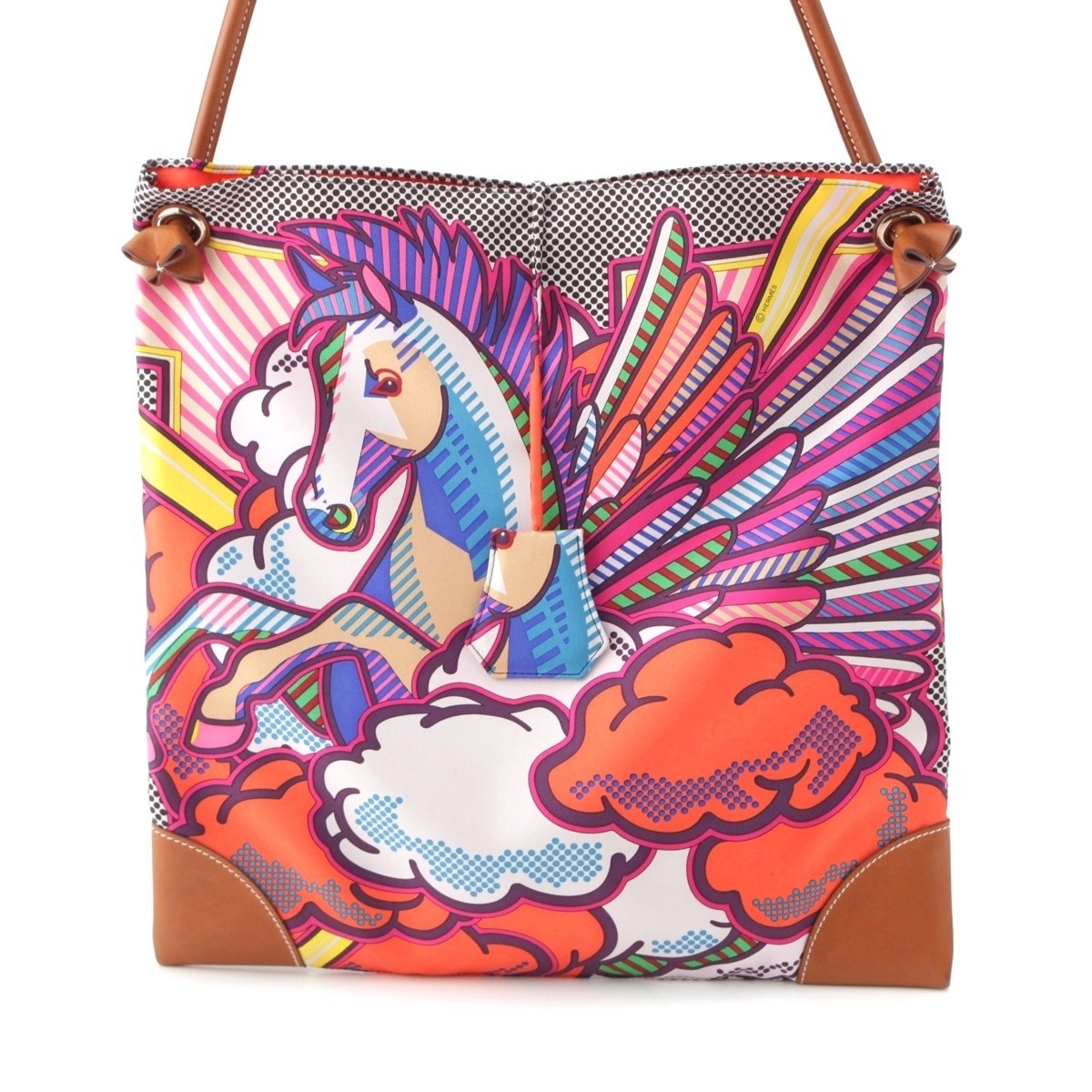 Hermes T Engraved Silky City PM Pegasus Pop Multicolor Shoulder Bag 746630
