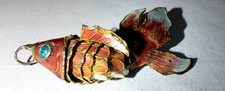 Gorgeous Orange Enamel Articulated Koi Fish Pendant