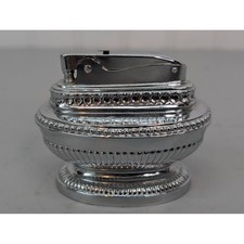 Vintage Table Lighter Silver Tone Decorative Cigarette Desk Japan Untested