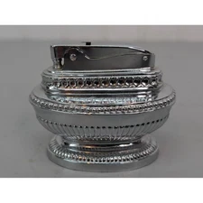 Vintage Table Lighter Silver Tone Decorative Cigarette Desk Japan Untested