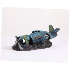 Fish Tank Decoration Aquarium Decor Accessories Resin Material Aircraft Wreck