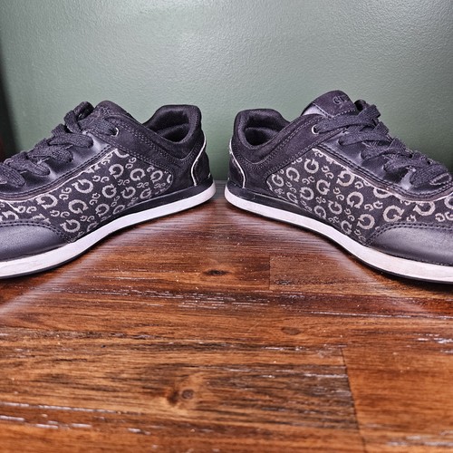 Guess Premium Trainers Black Silver Jewelled G Logo Women's Sneakers - Size UK 6 - Picture 5 of 9