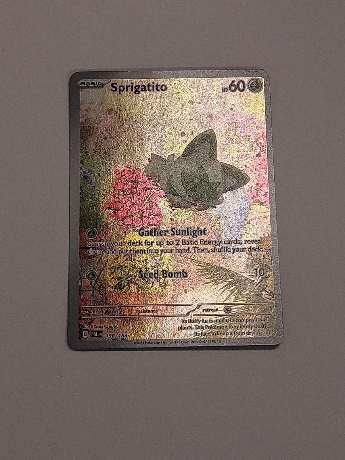 2023 Pokemon Sprigatito - 196/193 - illustration Rare - Paldea Evolved - NM