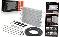 Transmission Oil Cooler, Universal Aluminium 6 Pass Tube and Fin, Towing Up
